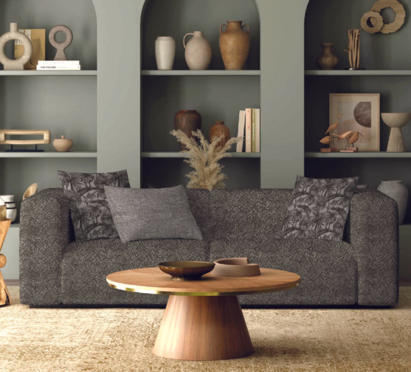 Pasham sage green living room