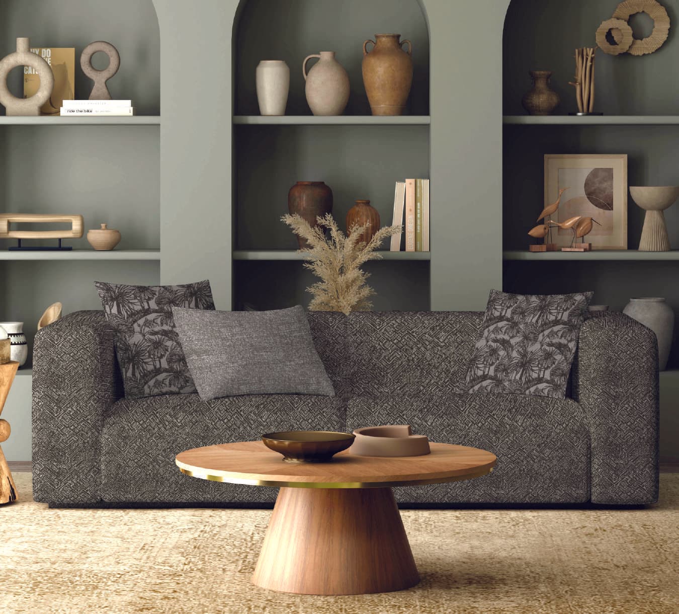 Pasham sage green living room