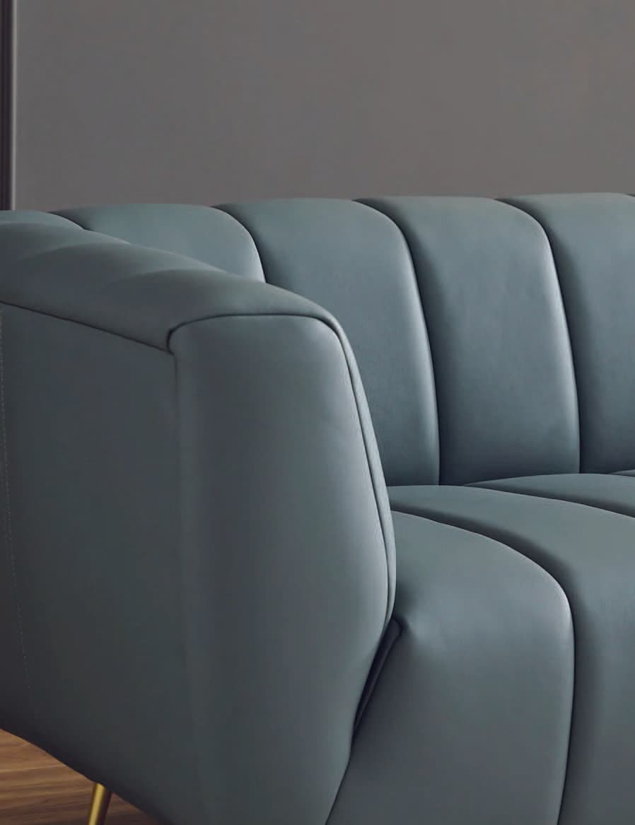 Sarang teal leatherette lounge