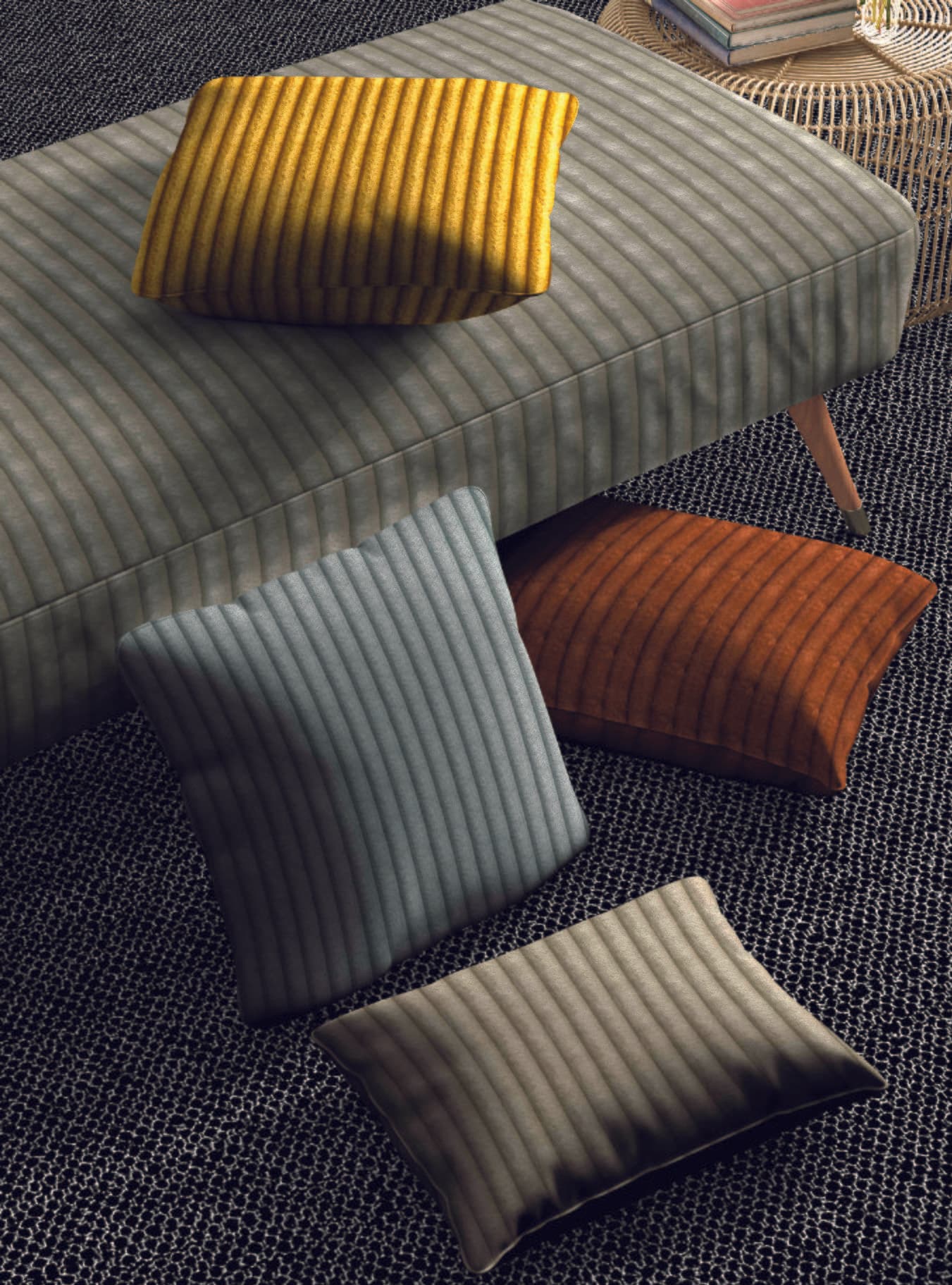 Usagi pillow scene showing multiple colours together