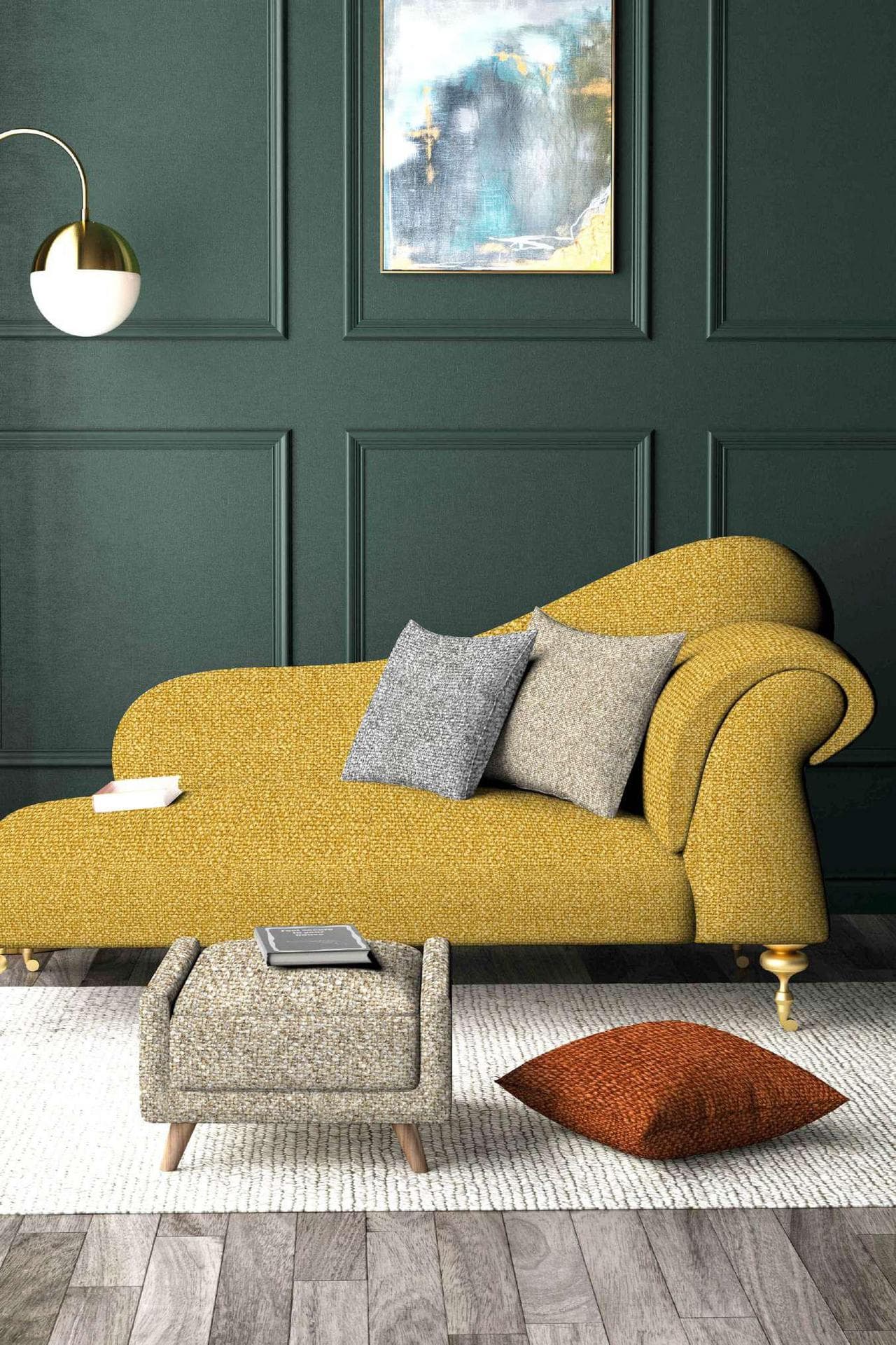 Volantis yellow chaise lounge scene