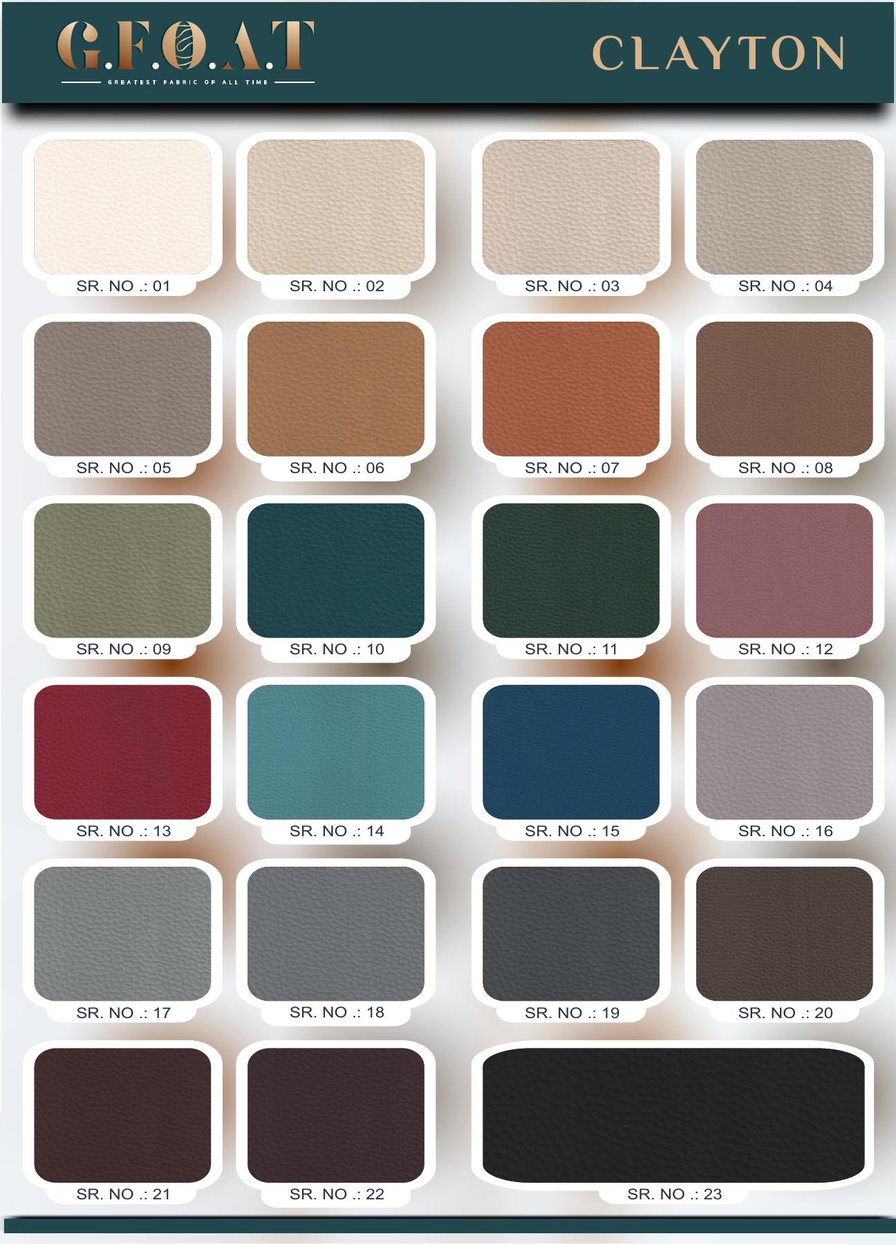 Clayton 01 to 23 catalogue matrix