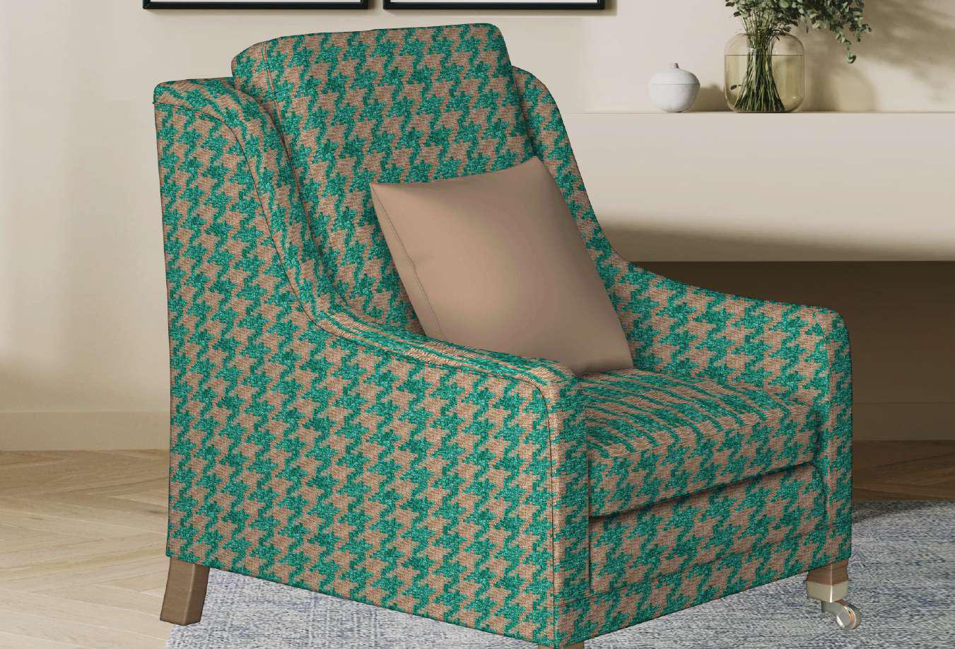 Vyom Houndstooth upholstered chair room scene